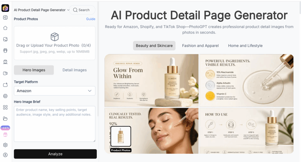 Method 3: PhotoGPT's AI Product Detail Page Generator