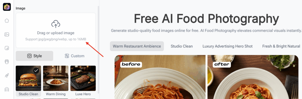 Step 1: Upload Your Everyday Food Photo