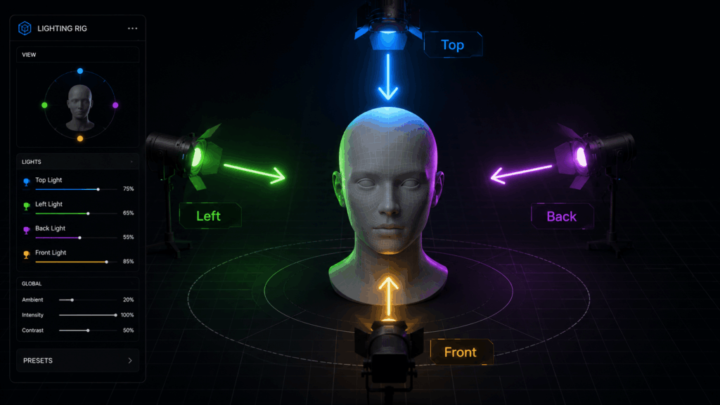 One Click Light Direction and Spatial Presets